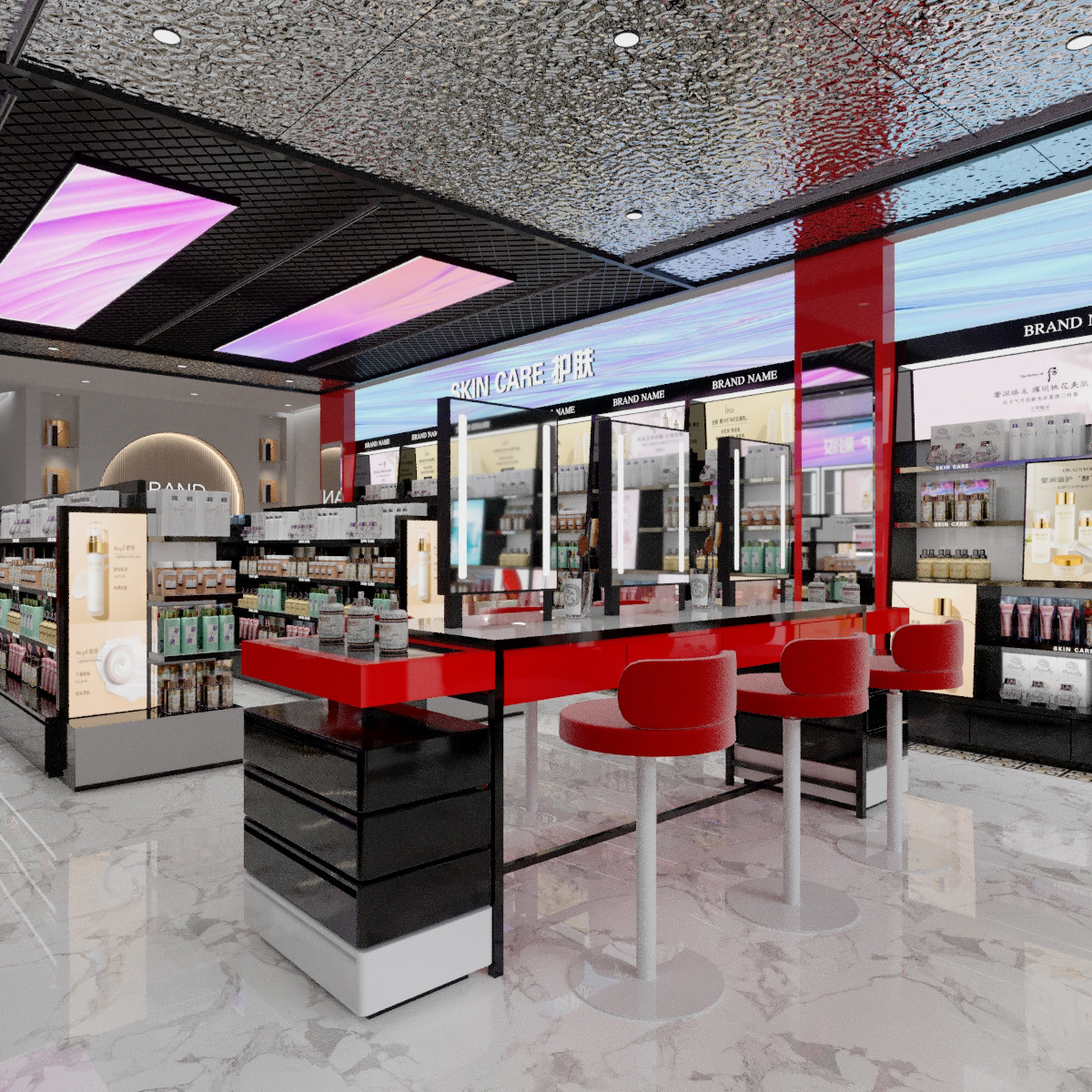 化妆品 整店输出货架展示柜007