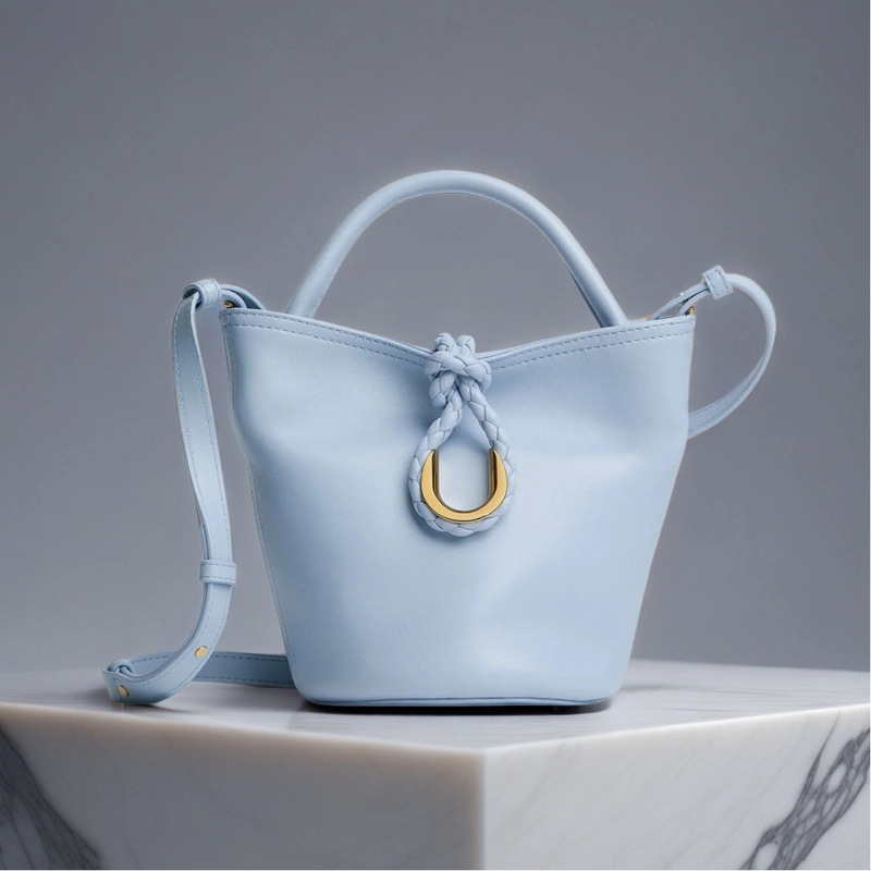 2025 Cross-Border Bv Trendy Versatile Casual Bucket Bag High-Quality Soft Leather Tote Crossbody Handbag for Women