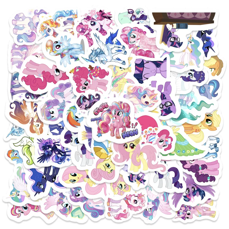 Наклейки (My Little Pony) 62 шт., водонепроницаемые декоративные наклейки для чехлов и канцелярии