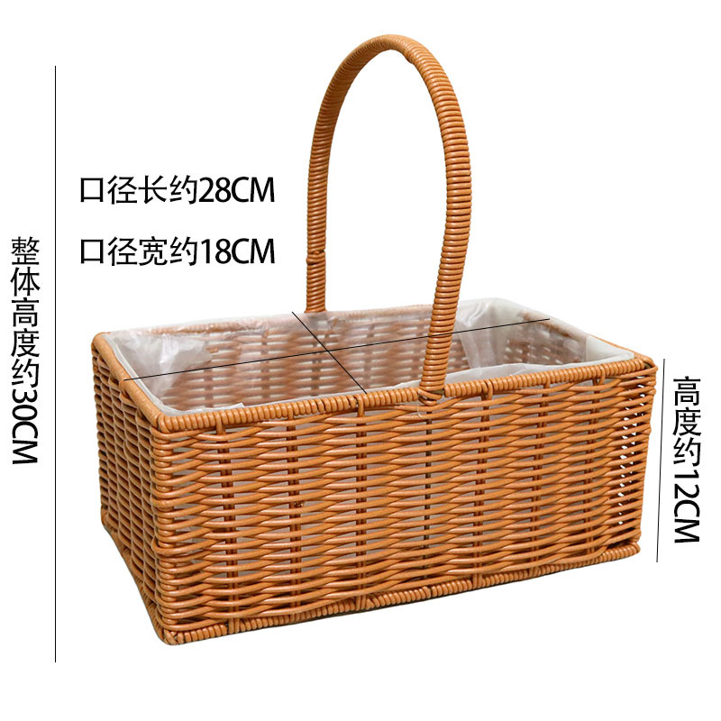 Cestas de frutas de caña tejidas a mano, cestas de almacenamiento domésticas portátiles de gran tamaño, cestas de regalo de huevos, cestas de regalo