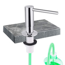 美式时尚耐用黄铜水槽皂液器带1.2米硅胶软管易于补充清洁剂