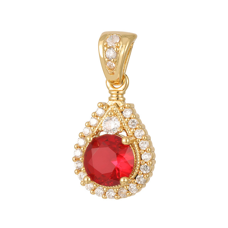 Joyas transfronterizas colgante de rubí esmeralda ligero de lujo accesorios de acero de titanio collar no decolor cadena clavícula