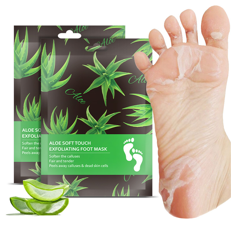 热卖芦荟保湿足膜Foot mask去老茧防干裂亮肤脚膜亚马逊现货批发