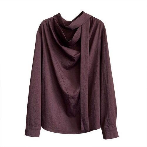 A design-oriented, V-neck, fringe-sleeve, long-sleeve women's autumn Korean-style loose and versatile blouses, fashionable top.
