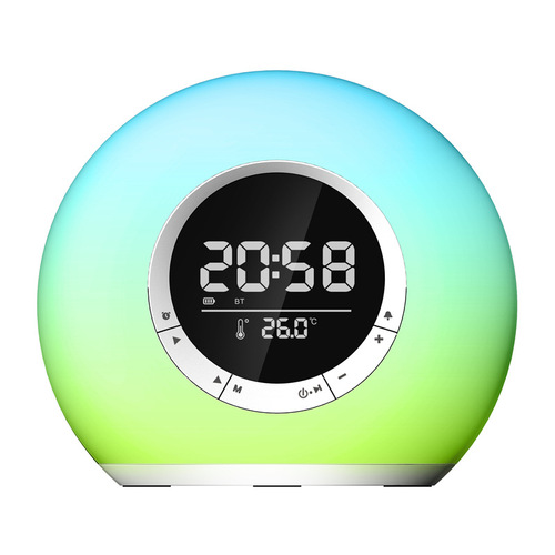  New Private Model P11 Bluetooth Speaker Clock Alarm Clock LED Audio RGB Colorful Atmosphere Light FM Small Speaker