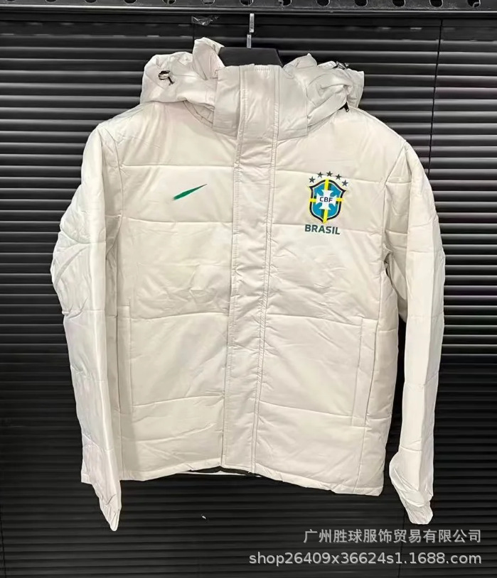 Chaqueta Térmica de Fútbol con Capucha de Algodón y Poliéster, Acolchada, para Deportes y Entrenamiento