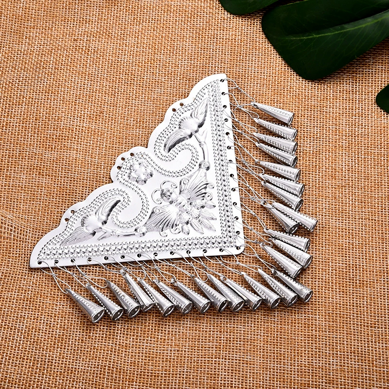 Пilver серебряное украшение оптово двустороннее большое треугольное украшение сцены имитация Мяо алюминиевый лист тканевые вспомогательные материалы