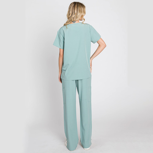 European and American short-sleeved v-neck surgical overalls nurse uniforms hand-washing clothes set operating room hand-washing nurse surgical clothes