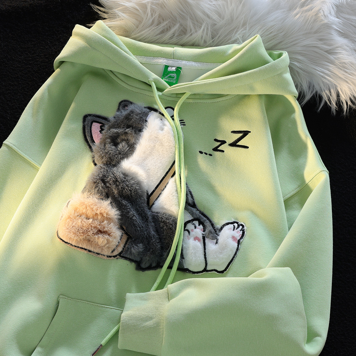 Sudadera con capucha estilo japonés retro, felpa, pareja unisex