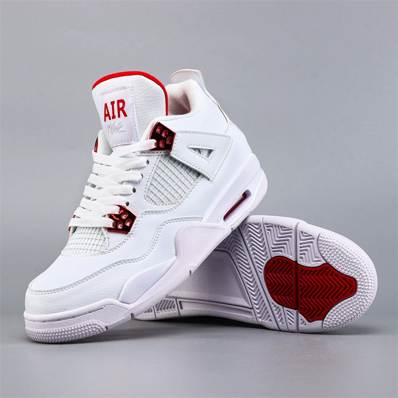 Оригинальные кроссовки AJ4 от фабрики Putian: оптовая продажа мужских и женских моделей, цвета White Cement, Black Cat, баскетбольные кроссовки, трендовые.