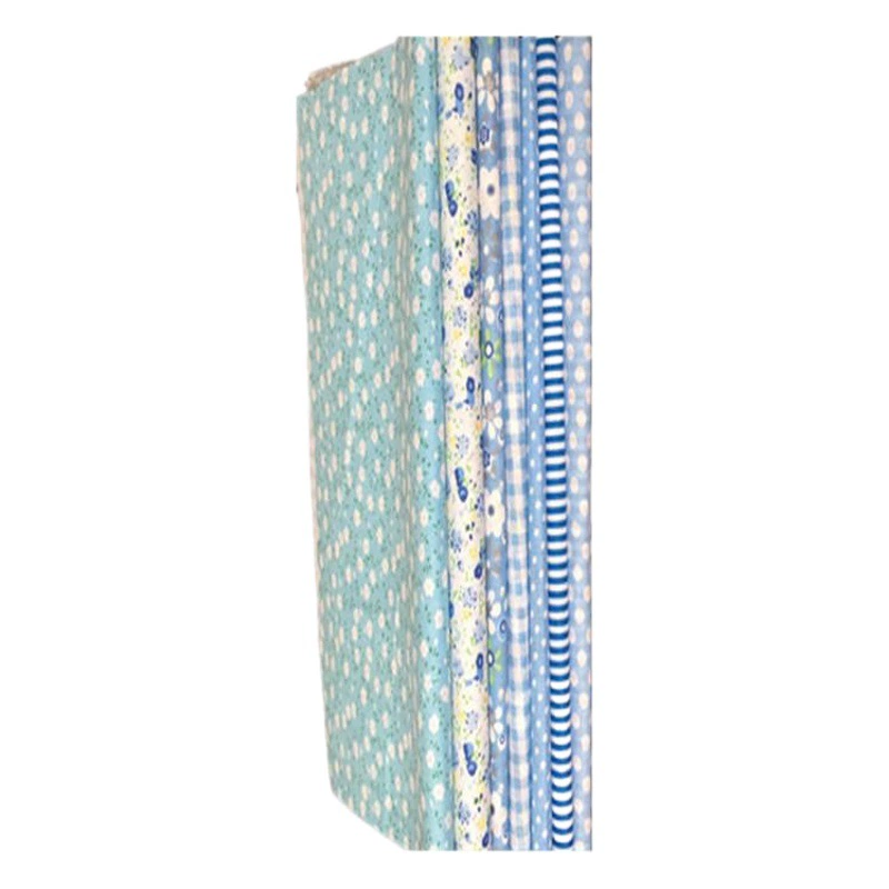 Маленькая хлопковая ткань из чистого хлопка с цветочным принтом, комплект хлопчатобумажной ткани с принтом, синяя маленькая ткань, голова, материал маски «сделай сам», 25*25