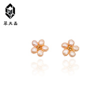 翠天晶 925银 雪胎梅骨梅花珍珠耳钉时尚百搭 高端系列小红书