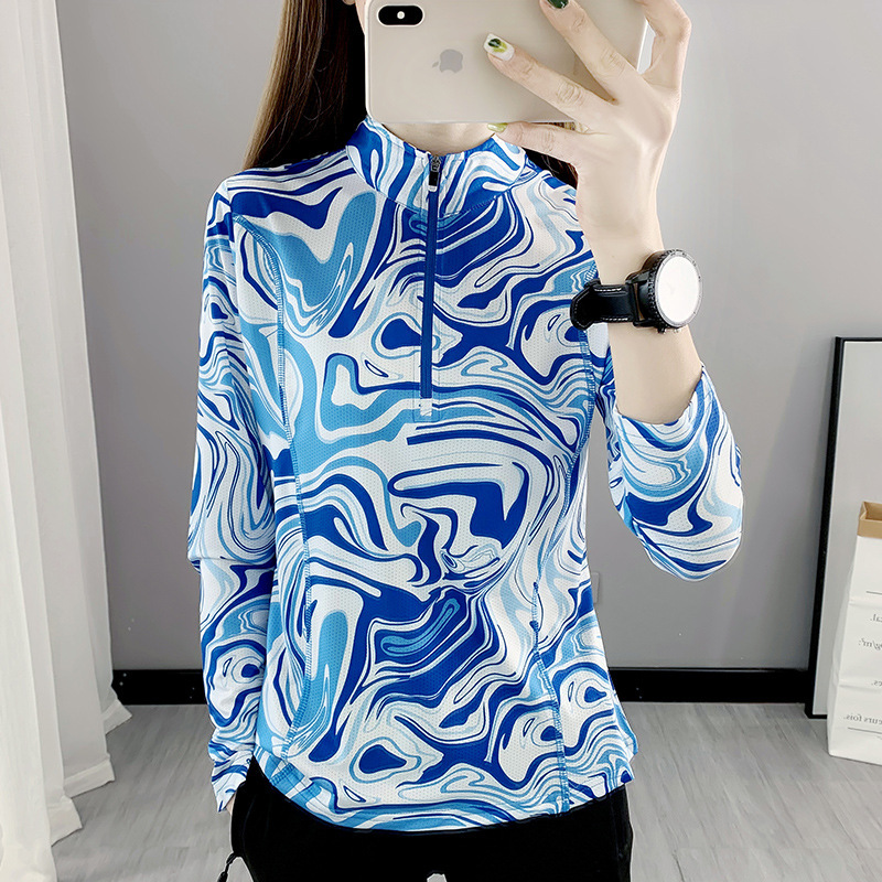 Outdoor quick-drying clothes women's long-sleeved running sports breathable mountaineering hiking yoga clothes fitness stretch quick-drying T-shirt