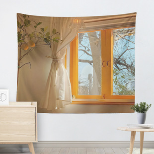 Internet celebrity live background cloth ins style hanging cloth window bedroom wall cloth dormitory bedside decoration room wall canvas