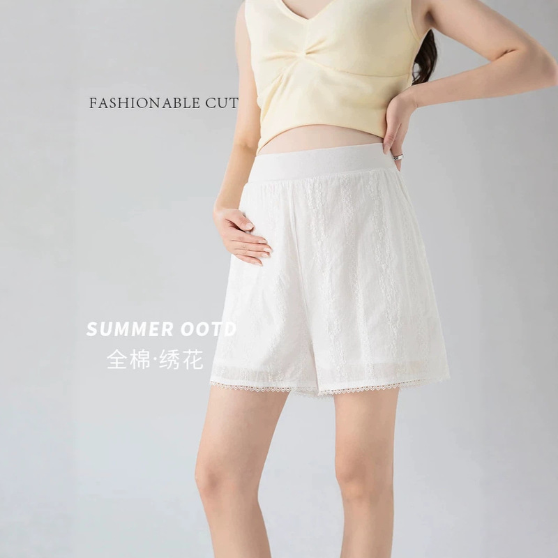Cotton and Linen Wide-Leg Pants for Pregnant Women, Summer 2026 New Style, Thin High-Waisted Slimming Straight-Leg Drapey Five-Point Casual Shorts