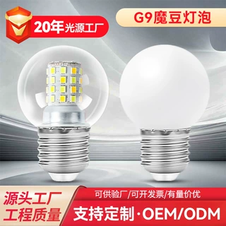 魔豆光源吊灯LED超亮灯泡三色变光家用螺口瓦室内E27充电小圆球泡