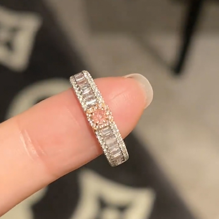 Luz de lujo zircon anillo abierto traje femenino nicho diseño personalidad simple todo fósforo temperamento anillo de moda anillo