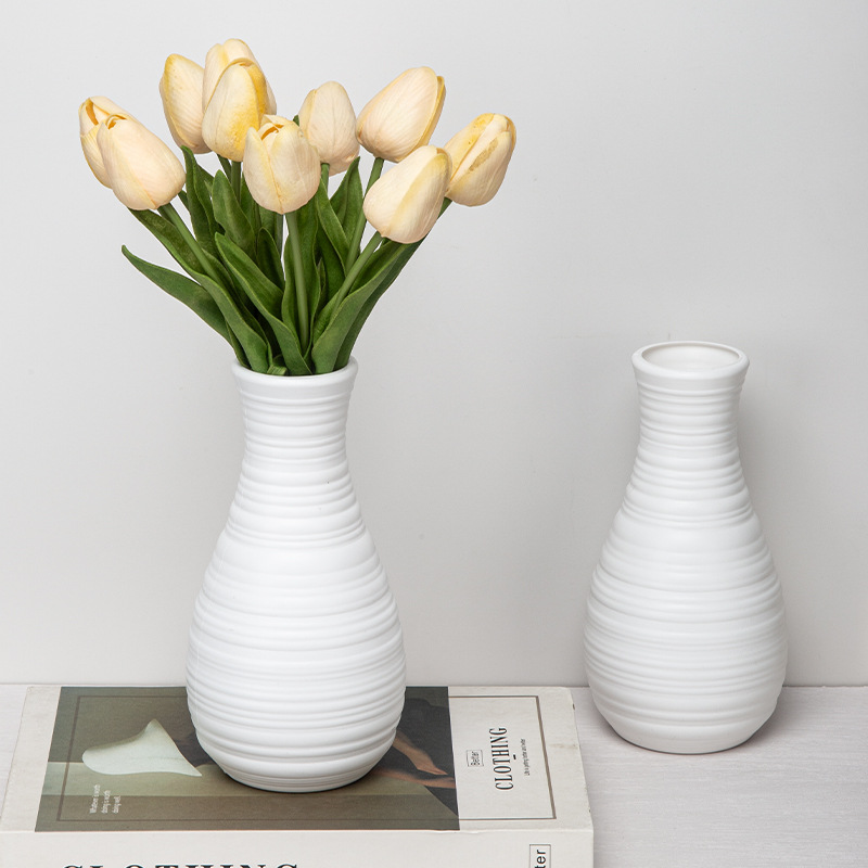 厂家直销北欧塑料花瓶客厅耐摔仿真花瓶摆件创意简约小清新插花瓶