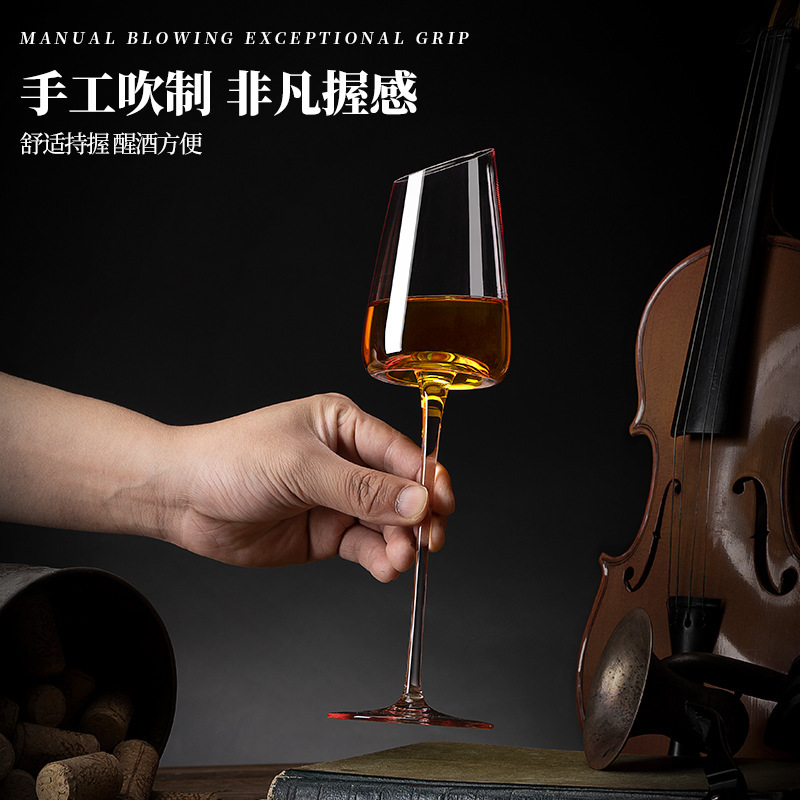 轻奢家用高颜值浅粉色水晶香槟杯简约个性酒杯结婚礼物对杯水晶杯|undefined