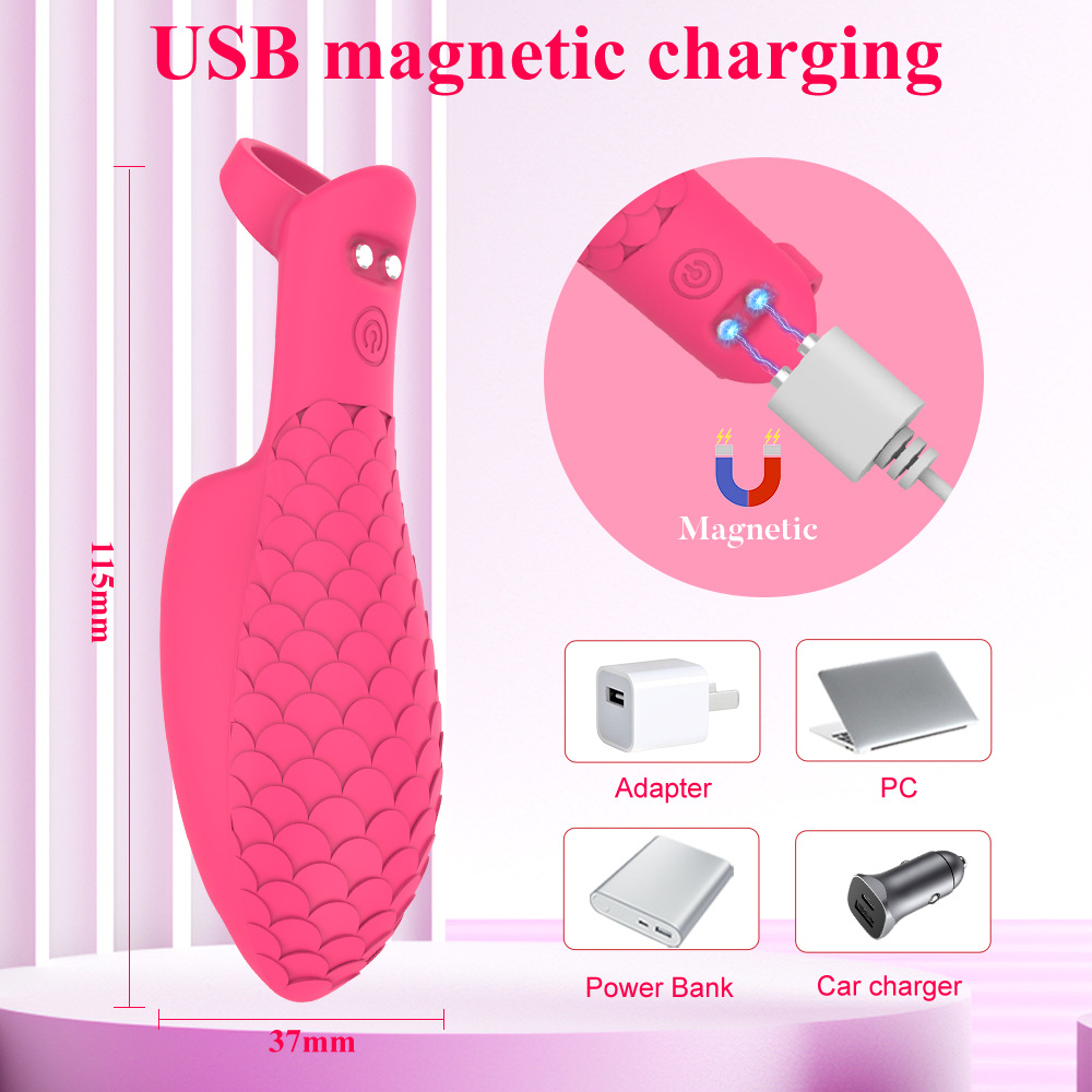 Fish Scale Silicone 10 Frequency Vibration Vibrator Couple Flirting Massage Alternative Finger Sleeve Wholesale_voghion.com