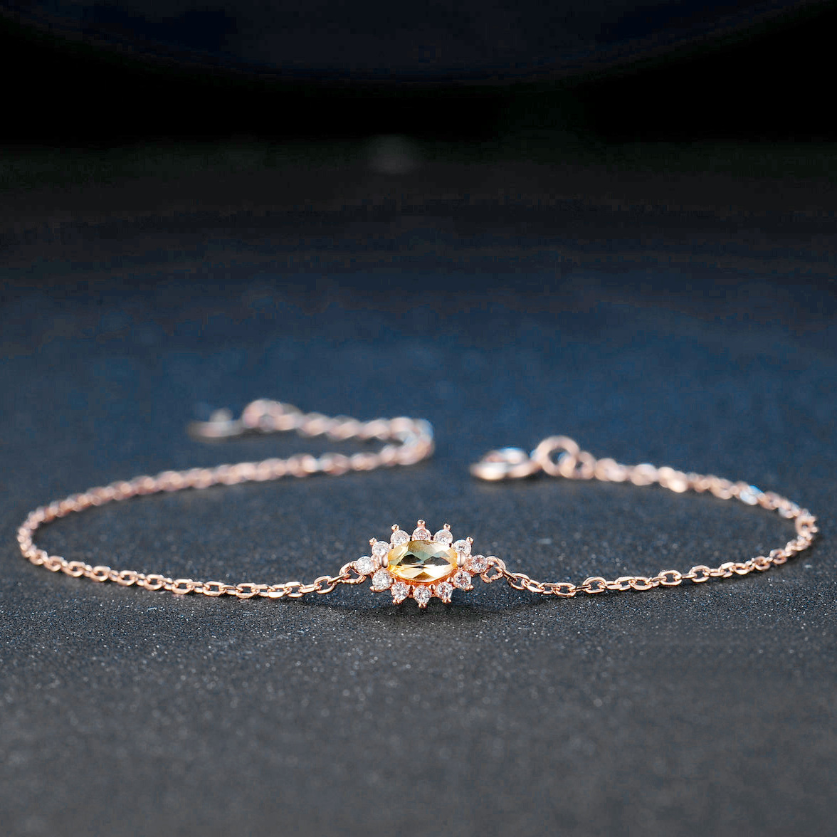 Fashion Water Droplets Sterling Silver Plating Inlay Crystal Zircon Bracelets 1 Piece