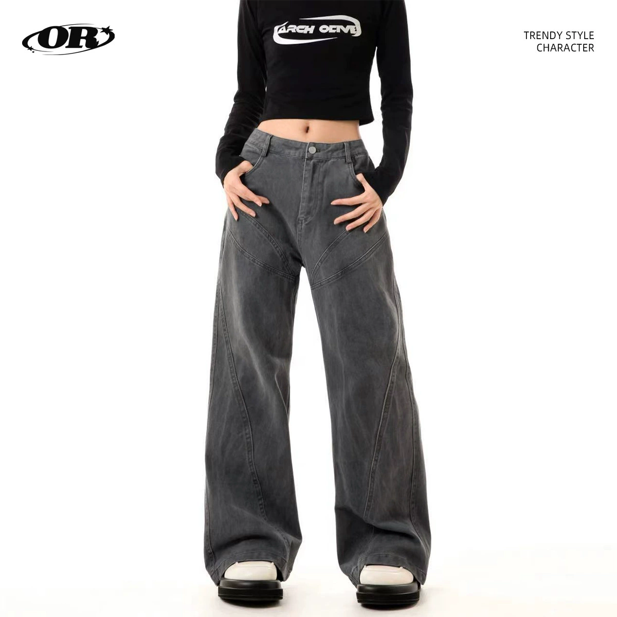 OREETA 丨Раздельные чистые хлопковые рабочие брюки American pure cotton, ретро модный бренд, стритвэр, прямые рабочие брюки