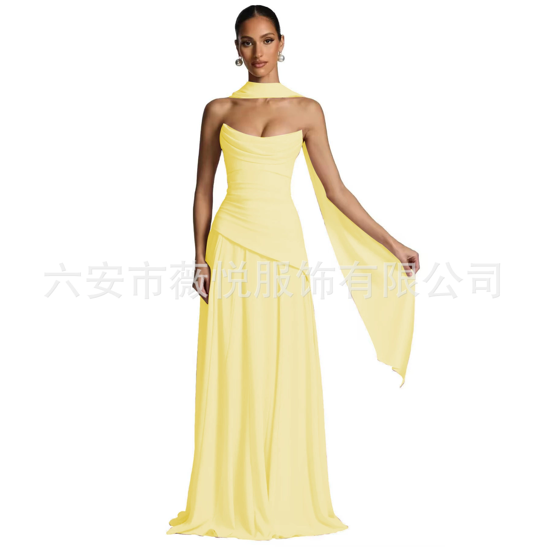 Colored bra top, design fitted evening dress, European style, trend of season, backless
