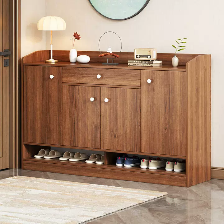 入户鞋柜家用门口2025新款多层置物收纳柜靠墙中古玄关柜楼道鞋架