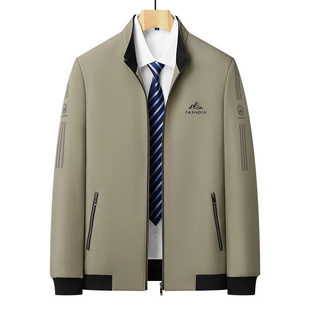 2024 autumn middle-aged and elderly men's clothing father stand collar jacket jacket 40 years old 60 years old middle-aged and elderly men's thin jacket