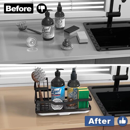 Stainless steel kitchen sink rack drain rag rack sponge storage rack punch-free countertop drain rack