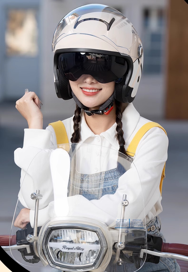 Two Little Bees New National Standard Motorcycle Electric Vehicle Helmets for Men and Women, Winter Fleece-Lined Warm Full-Face Helmets for Electric Bikes, Wholesale