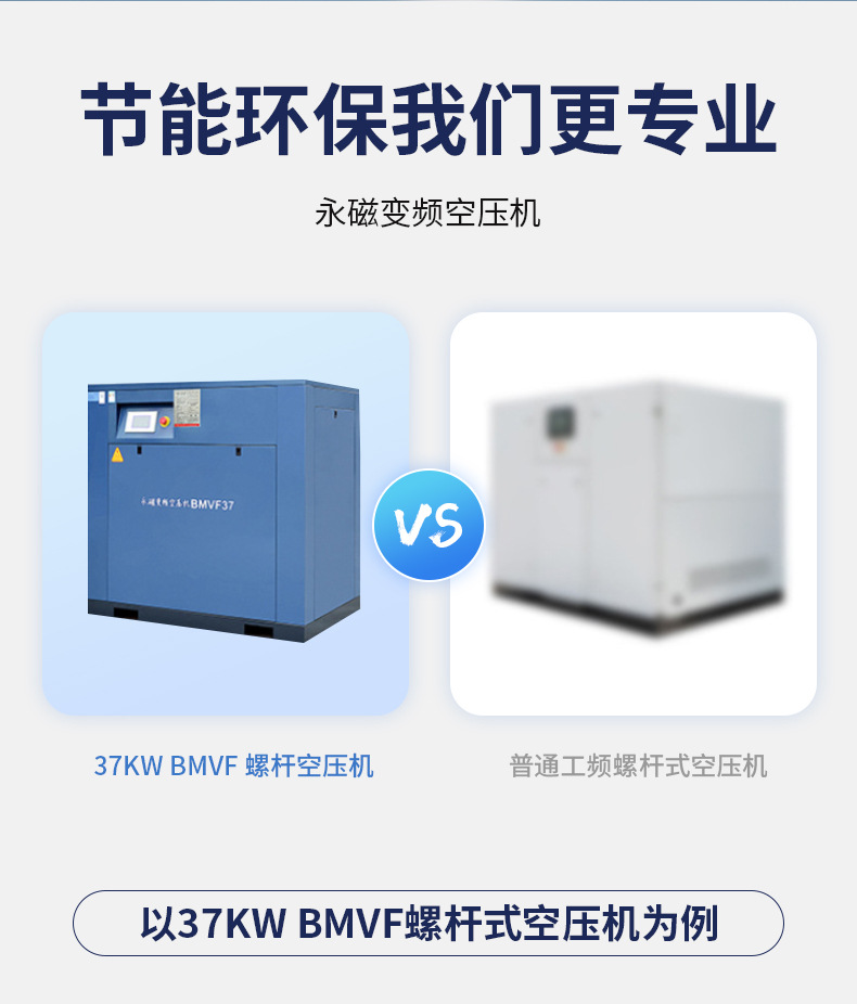 Kaishan Brand Screw Air Compressor Permanent Magnet Variable Frequency Air Compressor 45 Kw 1 Cubic Meter 45Kw Energy-Saving and Silent