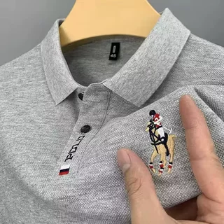 新款潮青春流行男2023短袖标准POLO衫时尚文艺夏季ins纯色潮流