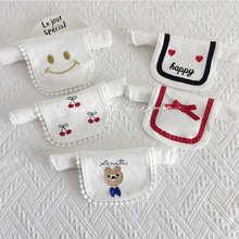 ins韩版新款宝宝棉质吸汗巾婴儿垫背巾四层纱布透气柔软潮流汗巾