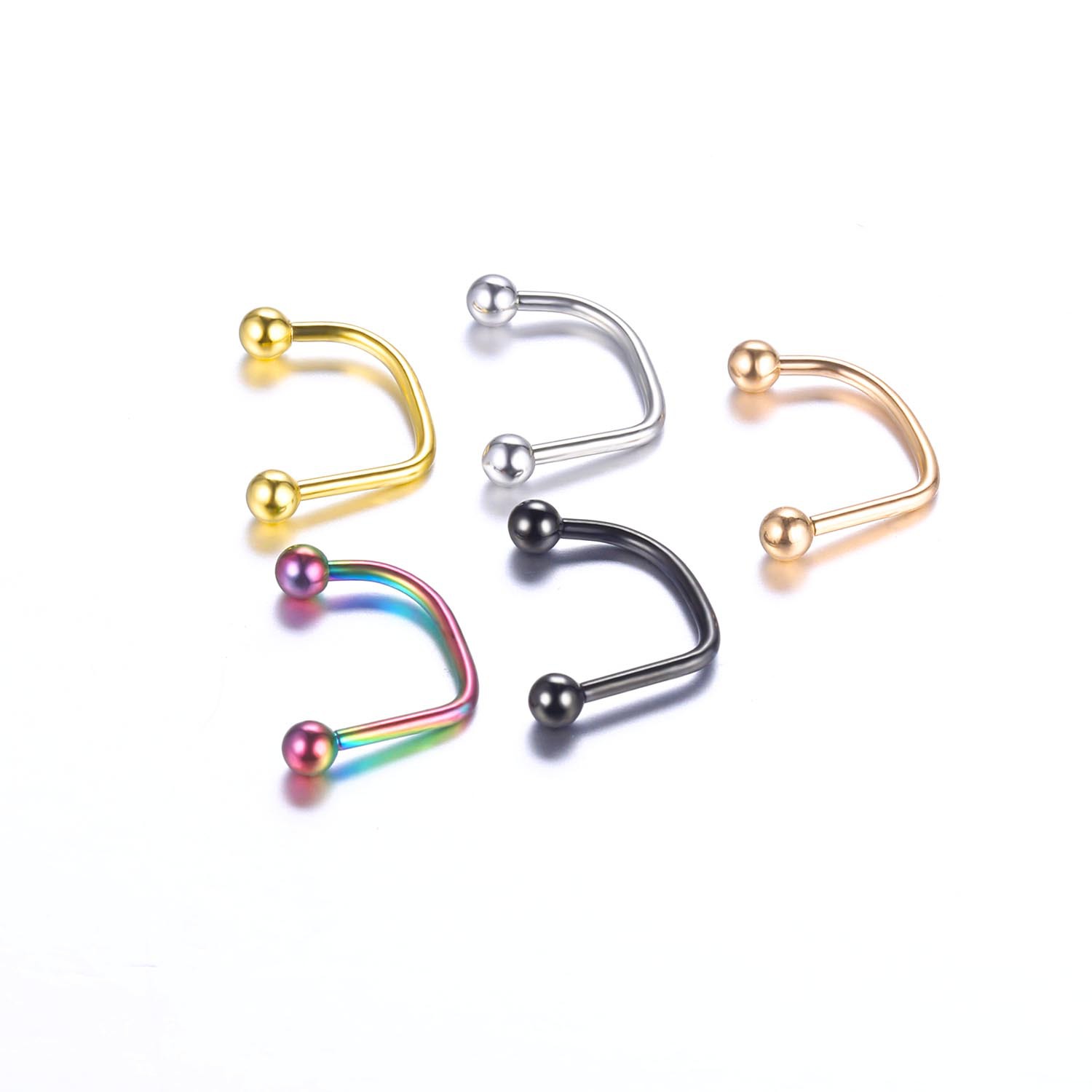 Fashion Geometric Stainless Steel Plating Lip Stud 1 Piece display picture 4