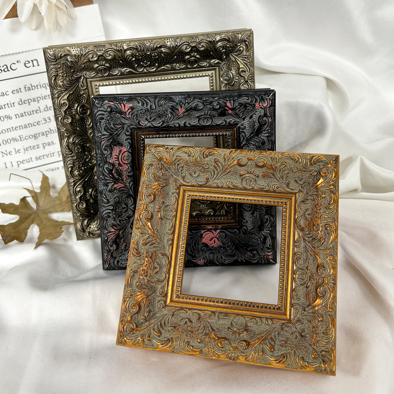 European Solid Wood Picture Frame Retro Gold Old Printed Picture Frame Puzzle Photo Frame Decoration Living Room Bedroom Wall Hanging Empty Frame