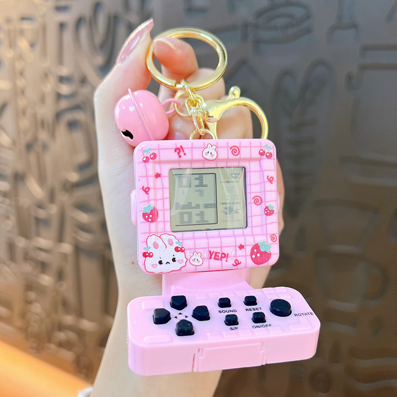 クリエイティブハンドヘルドロシアブロックゲーム機キーホルダー携帯バッグアクセサリー玩具プレゼント卸売り