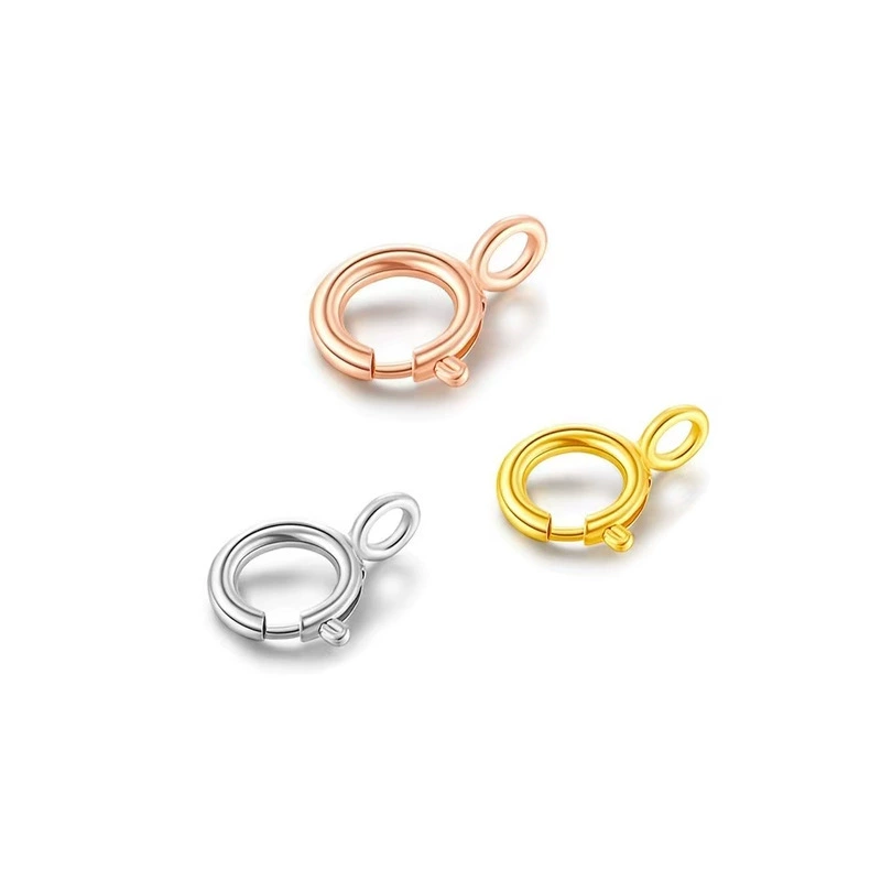 Застежка для ожерелья из чистого золота 18к, пружинная застежка AU750, аксессуары для самостоятельного изготовления браслетов, многофункциональная золотая застежка, прямые поставки с фабрики