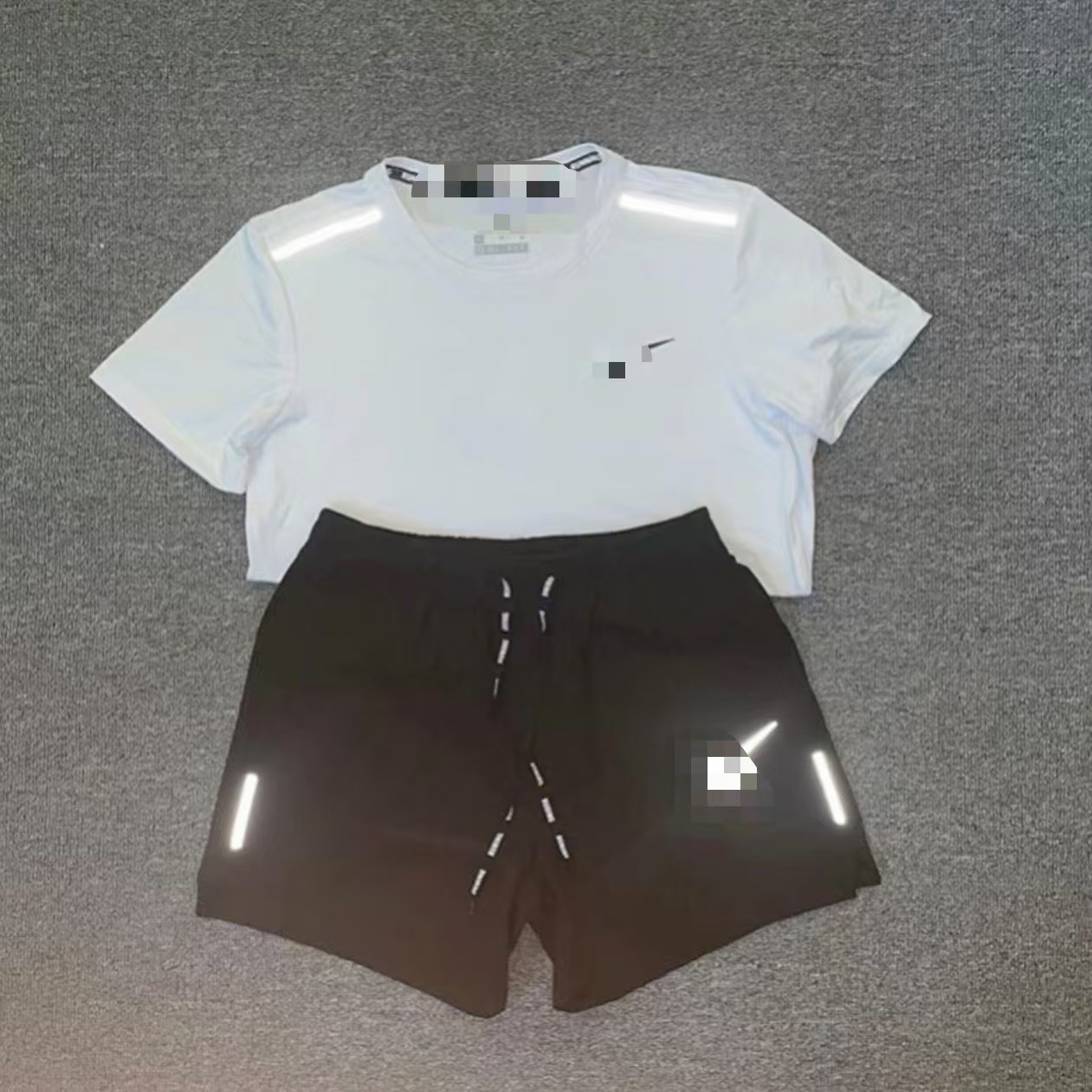 Sports Track and Field Training Summer Men's and Women's Running Sports Fitness Quick-Drying Short-Sleeved Suit Three-Point Shorts Marathon