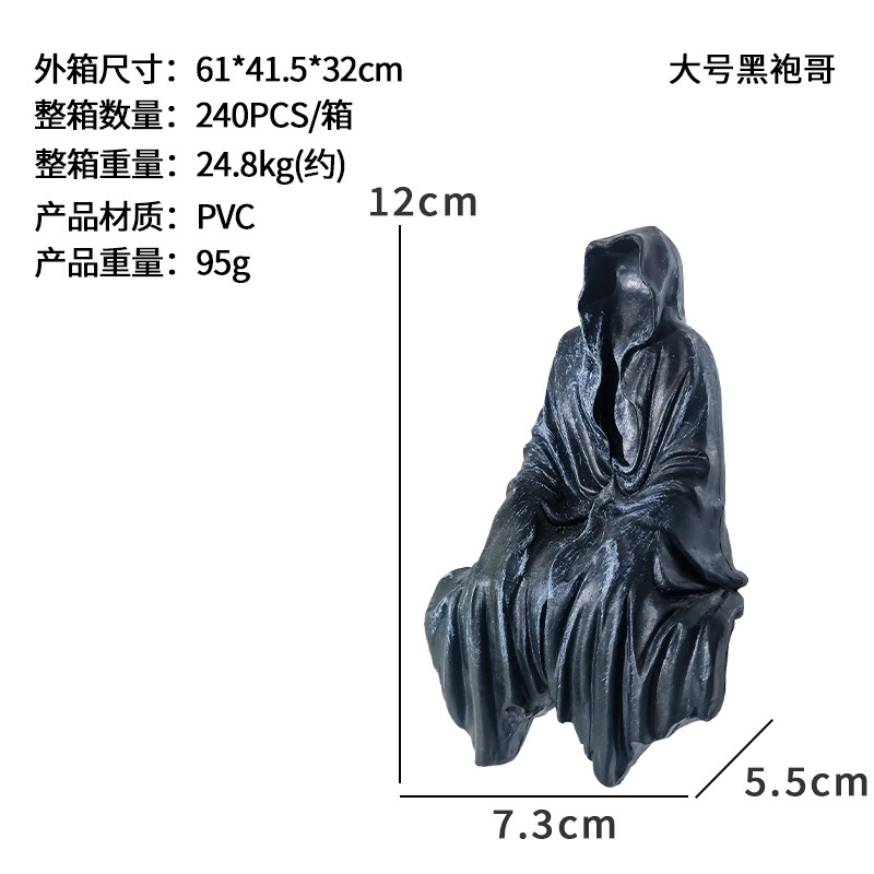 Adornos góticos, artesanías de resina, adornos de jardín, ropa negra, el maestro secreto, adornos, thriller, túnica negra, venta al por mayor transfronteriza