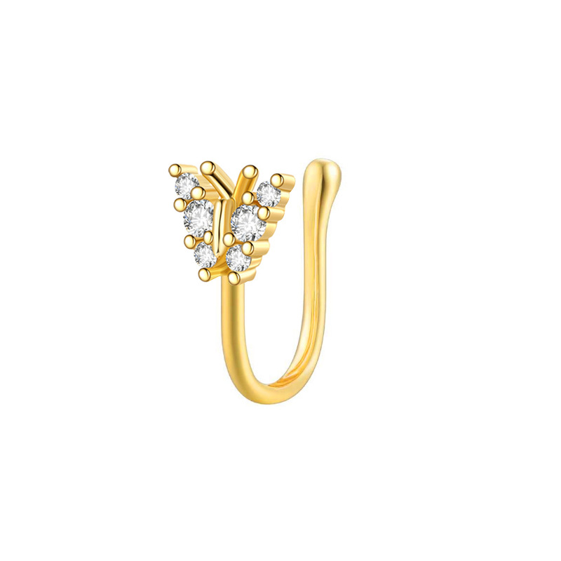 Anello naso farfalla in rame con zircone senza foratura_voghion.com