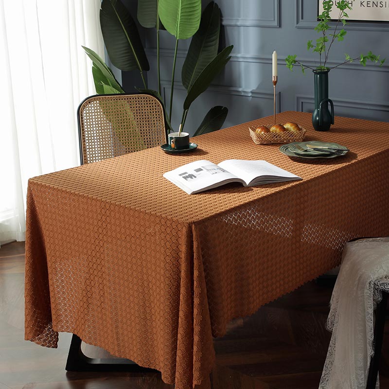 Retro Lace Hollow Jacquard Tablecloth Household Rectangular Dining Table Coffee Table Cover display picture 14