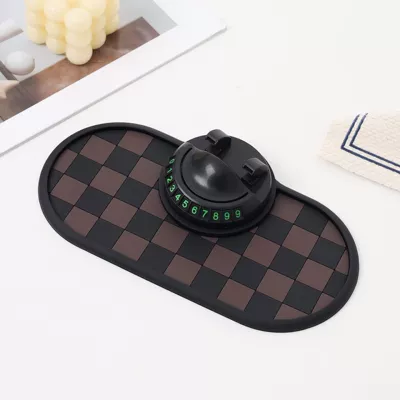 Car Dashboard Anti-Slip Mat, Washable, Central Control Navigation Bracket Storage Mat, Sun Protection, Manufacturer Wholesale Car Fragrance Tablets (Anti-slip mat) - fan-brown-plaid