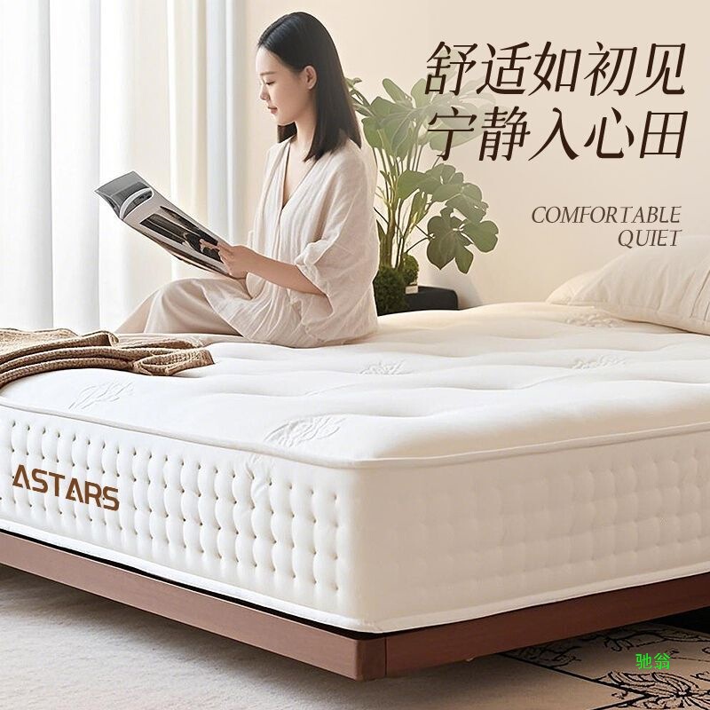 Handmade Buttoned Glue-Free Wool Simmons Latex Mattress Independent Spring Home Double Bedroom Soft and Hard