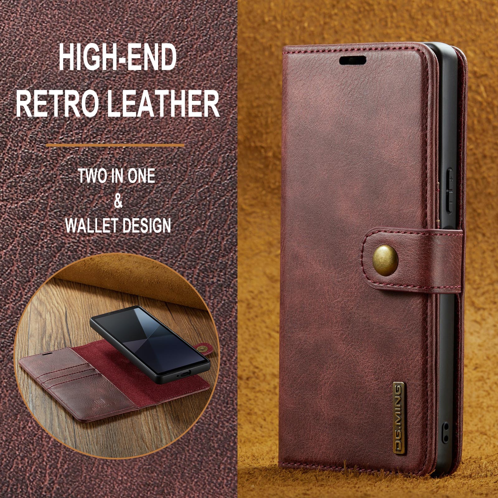 For Sony Xperia 10 VI Mobile Phone Case Xperia 1 VI 2-in -1 Split Leather Case 2024_voghion.com