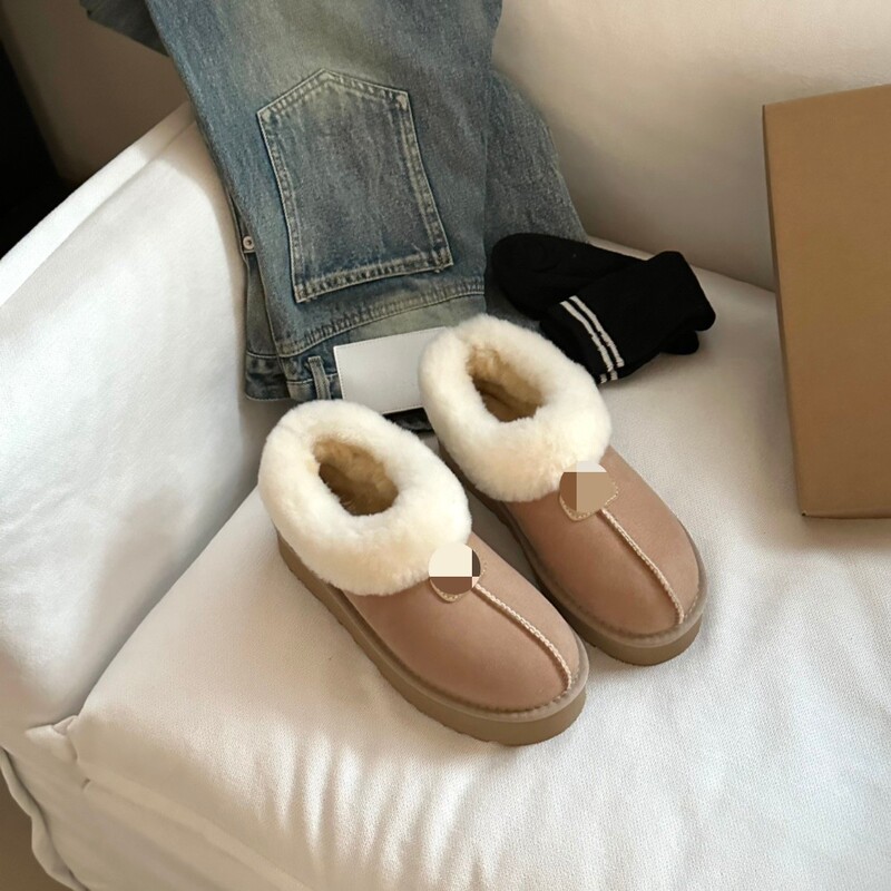 Wholesale Henan Sangpo sheepskin wool integrated thick-soled low-top slip-on new versatile warm wool snow boots for women Wholesale Henan Sangpo sheepskin wool integrated thick-soled low-top slip-on new versatile warm wool snow boots for women