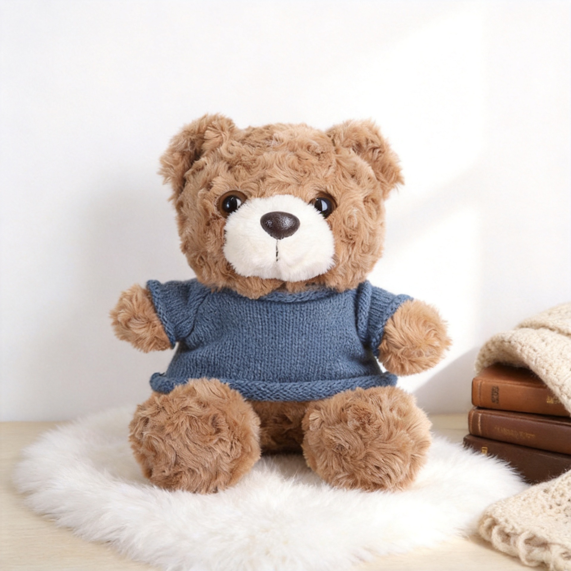 El oso marrón suéter azul