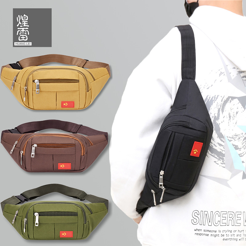 new pattern man leisure time canvas Waist pack construction site work Chest pack outdoors motion Close Waist pack wholesale