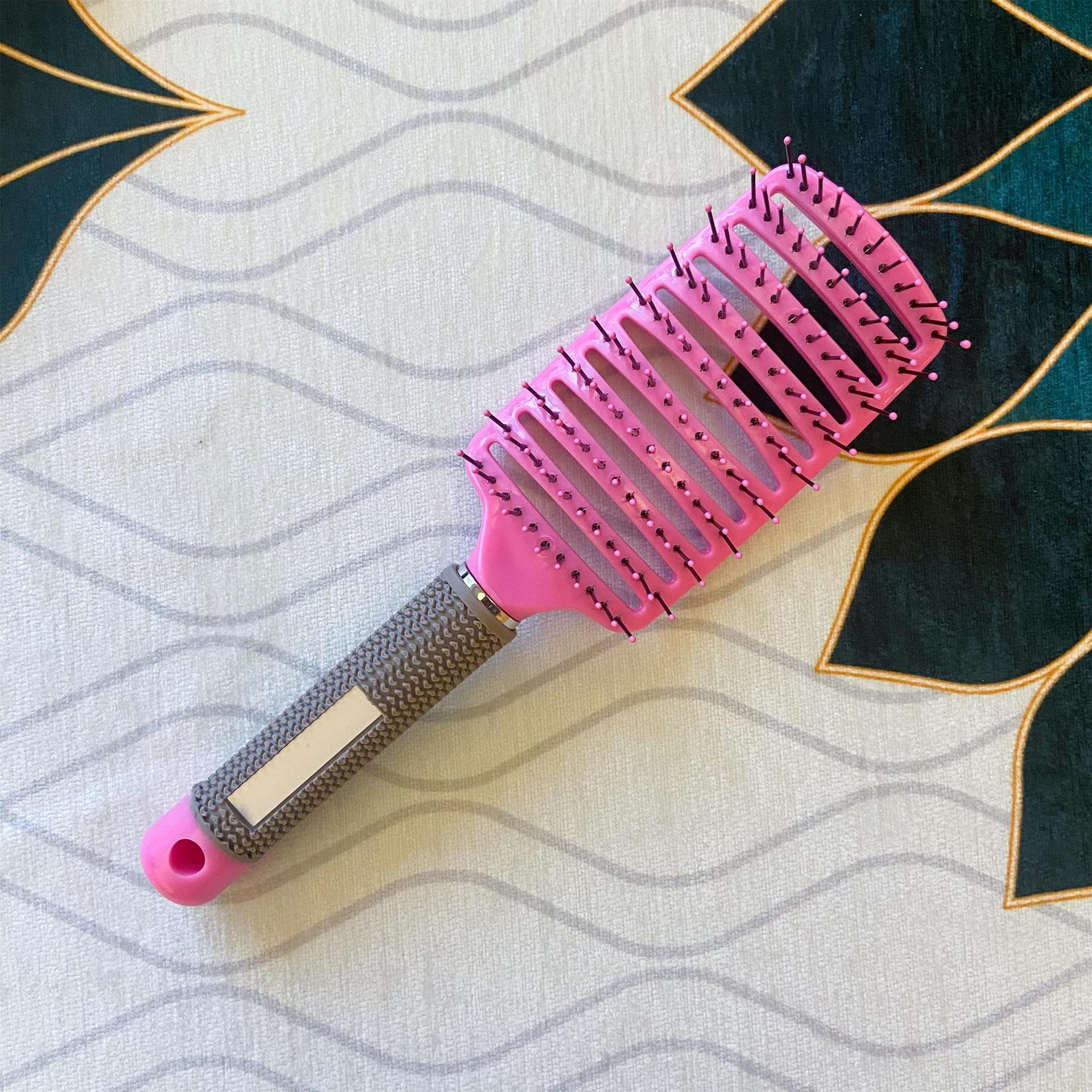 Peine de cerdas de plástico forma de cerdas peine costilla peine liso Pelo Rizado grande curvo peine del pelo cabeza del cuero cabelludo peine de masaje