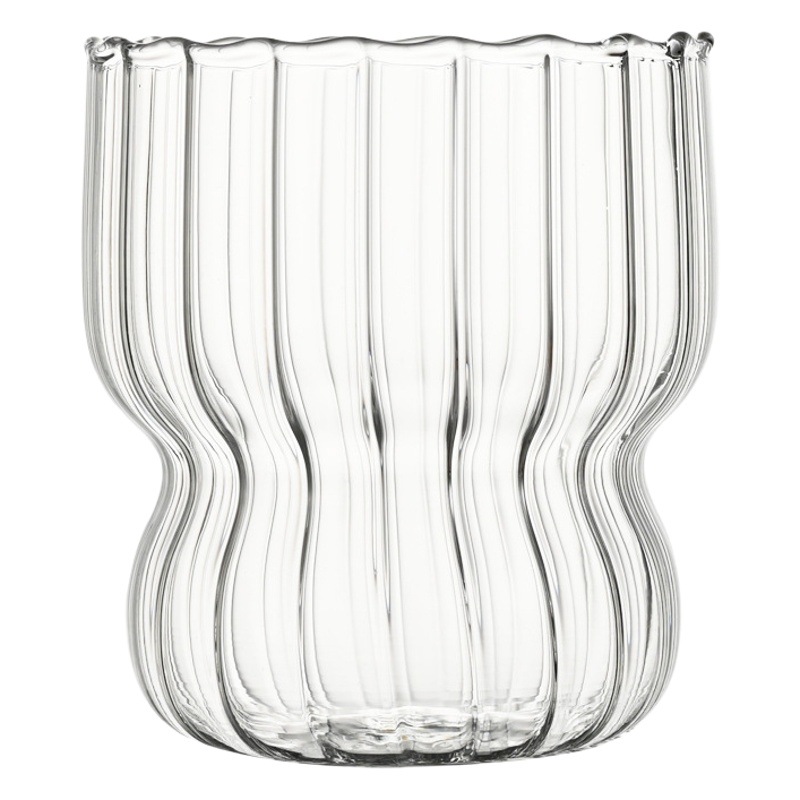 A rayas verticales de hielo americano latte taza de café ins resistente a altas temperaturas taza de agua desayuno taza de leche Internet celebridad grasa vidrio